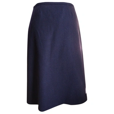 Pre-owned Calvin Klein Wool Mid-length Skirt In Purple
