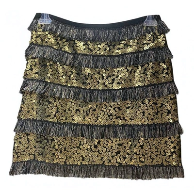 Pre-owned Beayukmui Wool Mini Skirt In Gold