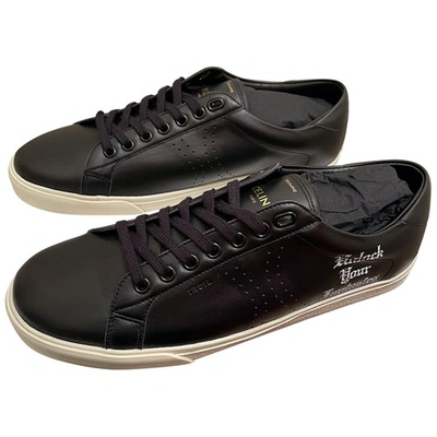 Pre-owned Celine Leather Low Trainers In Black