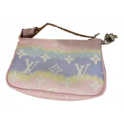 Pre-owned Louis Vuitton Pochette Trunk Pink Leather Handbag