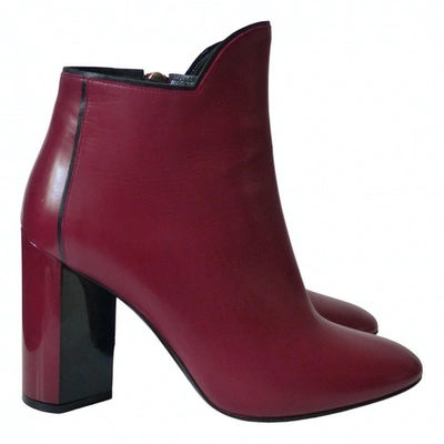 Pre-owned Pierre Hardy Leather Ankle Boots In Red