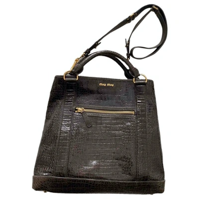 Pre-owned Miu Miu Leather Crossbody Bag In Brown