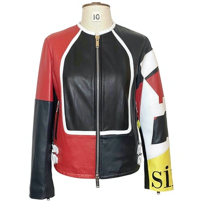 Pre-owned Iceberg Leather Biker Jacket In Multicolour