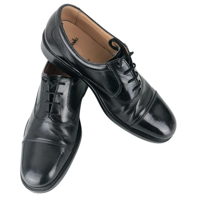 Pre-owned Clarks Black Leather Lace Ups