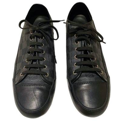 Pre-owned Louis Vuitton Match Up Black Leather Trainers