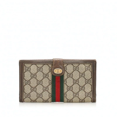 Pre-owned Gucci Brown Cloth Wallet