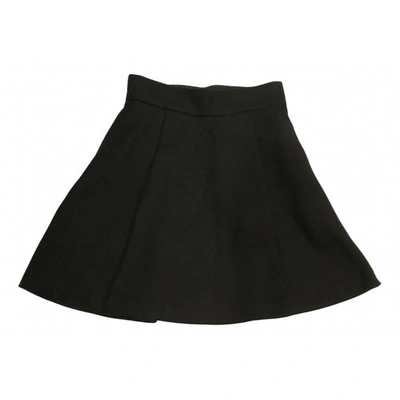 Pre-owned Miu Miu Wool Mini Skirt In Black