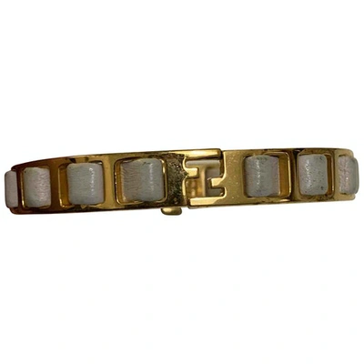 Pre-owned Fendi Sta White Bracelet
