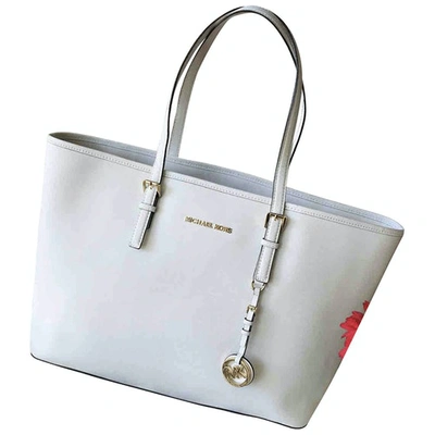 Pre-owned Michael Kors Jet Set White Leather Handbag