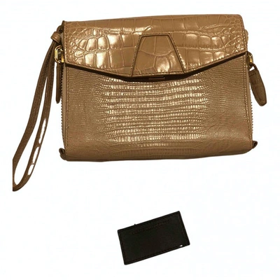 Pre-owned Alexander Wang Leather Clutch Bag In Beige
