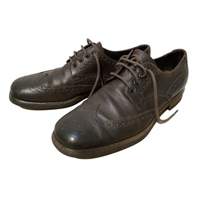 Pre-owned Prada Brown Leather Lace Ups
