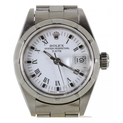 Pre-owned Rolex Lady Oyster Perpetual 26mm White Steel Watch