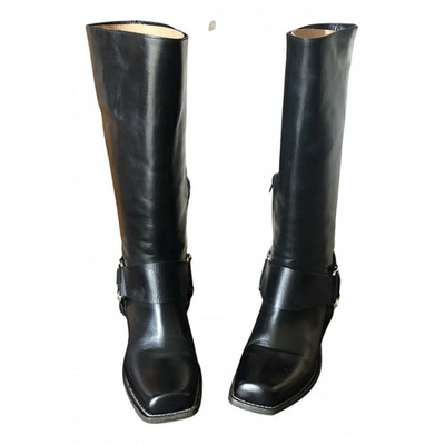 Pre-owned Sartore Black Leather Boots