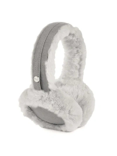 Ugg Shearling &amp; Suede Earmuffs In Grey