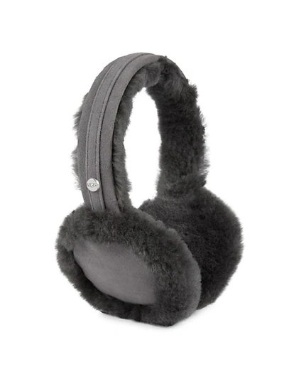 Ugg Shearling &amp; Suede Earmuffs In Charcoal