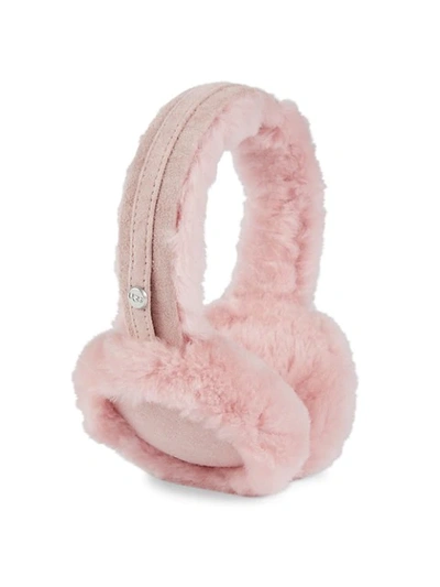 Ugg Shearling &amp; Suede Earmuffs In Pink Crystal