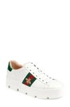 GUCCI NEW ACE PLATFORM SNEAKER,577573DOPE0