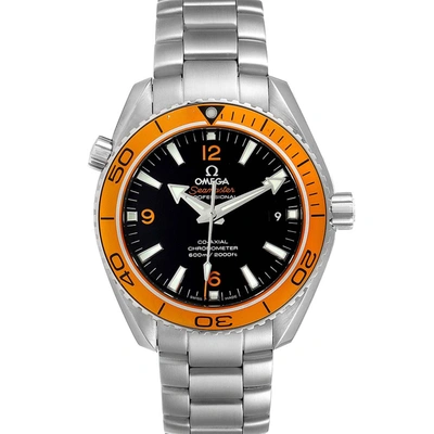 Pre-owned Omega Black Stainless Steel Seamaster Planet Ocean 232.30.42.21.01.002 Men's Wristwatch 42 Mm