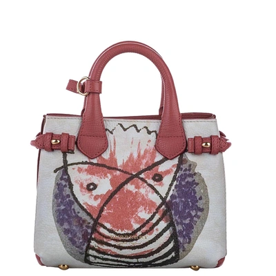 Pre-owned Burberry Multicolor Pallas Head Print Leather And Canavs Baby Banner Tote Bag