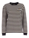 MARC JACOBS STRIPED SWEATSHIRT IN BLACK AND WHITE