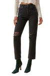 Reformation Cynthia High Waist Relaxed Jeans In Lagoon Destroyed