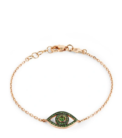 Netali Nissim Rose Gold, Tsavorite And Quartz Protected Bracelet