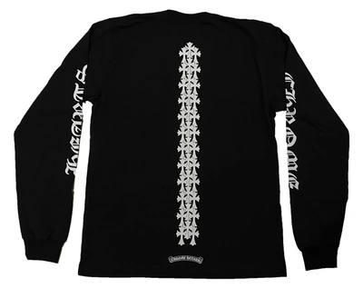 Pre-owned Chrome Hearts Cemetery Cross Tire Tracks L/s T-shirt Black