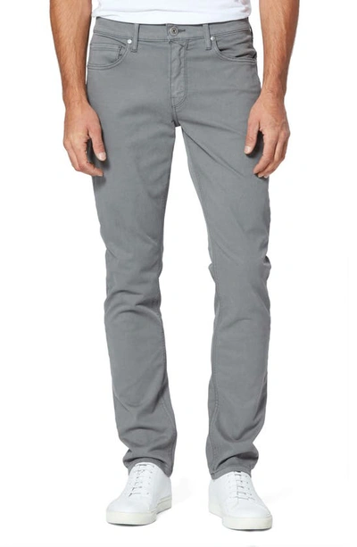 Paige Lennox Slim Fit Twill Pants In Brushed Nickel