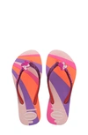 Havaianas Kids Slim Glitter Flip Flops Women's Shoes In Candy Pink
