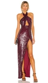 Michael Costello X Revolve Soraya Gown In Burgundy