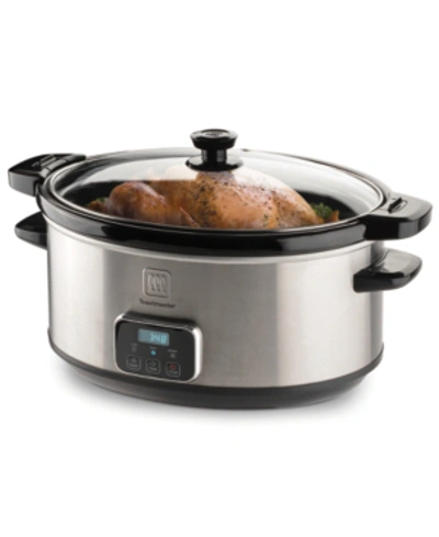Toastmaster 7 Quart Stainless Steel Digital Slow Cooker With Locking Lid In Silver