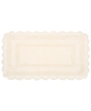 Laura Ashley Crochet Reversible Cotton Bath Rug, 24" X 40" In Ivory