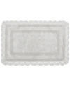 LAURA ASHLEY CROCHET REVERSIBLE COTTON BATH RUG, 17" X 24"