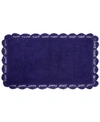 Laura Ashley Crochet Reversible Cotton Bath Rug, 21" X 34" In Indigo