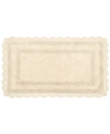 Laura Ashley Crochet Reversible Cotton Bath Rug, 24" X 40" In Linen