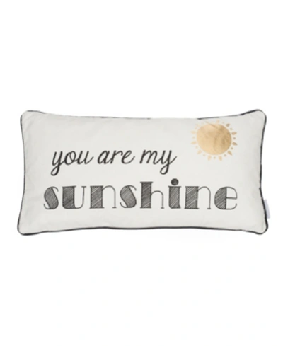 Levtex You Are My Sunshine Decorative Pillow, 12" X 24" In White