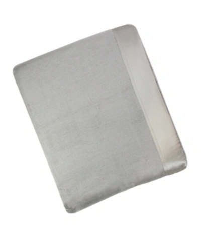 Melange Home Plaza King Silk Blanket With 100% Silk Border In Gray