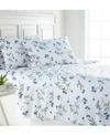 Southshore Fine Linens Forget Me Not 22" Extra Deep, Pocket Cotton Sheet Set, California King In White