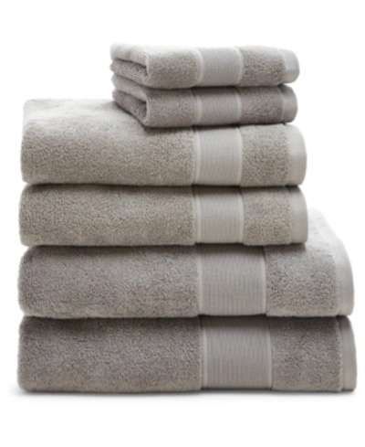 Ralph Lauren Sanders Solid Cotton 6-pc. Towel Set Bedding In Pewter Grey