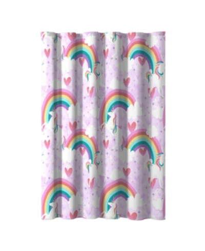 Dream Factory Unicorn Rainbow 72" X 72" Shower Curtain In Purple