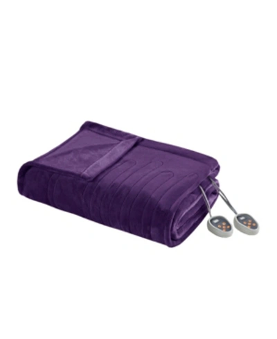 Beautyrest Electric Plush King Blanket Bedding In Purple