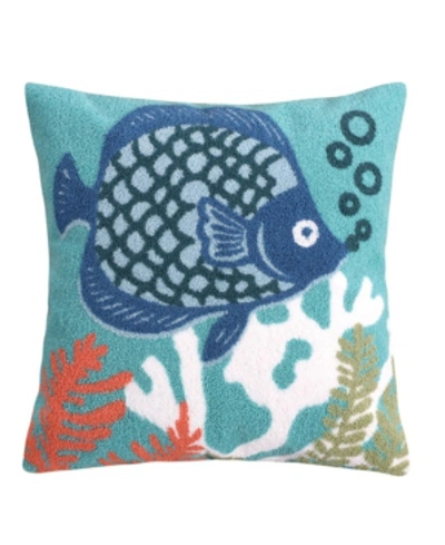 Levtex Sancti Petri Fish Decorative Pillow, 18" X 18" In Blue