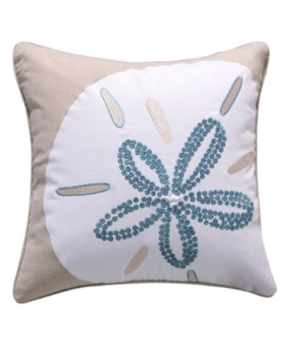 Levtex Laida Beach Sand Dollar Decorative Pillow, 18" X 18" In Blue