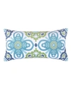 LEVTEX CRESSIDA CREWEL STITCHED MEDALLION DECORATIVE PILLOW, 12" X 24"