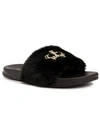 JUICY COUTURE WOMEN'S WINDY FAUX FUR SANDAL SLIDE WOMEN'S SHOES