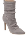 Journee Collection Women's Markie Rouched Stiletto Dress Booties In Gray
