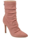 Journee Collection Women's Markie Rouched Stiletto Dress Booties In Blush