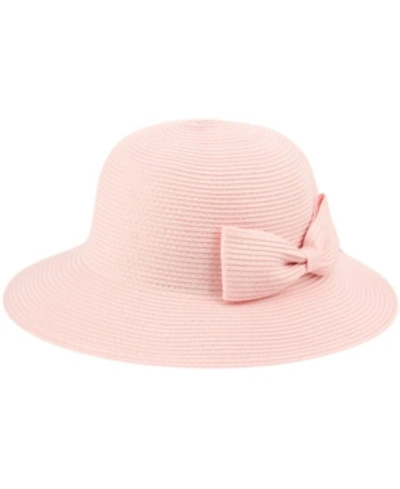 Epoch Hats Company Angela & William Poly Braid Bucket Sun Hat With Ribbon In Pink