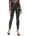 Inc International Concepts Faux-leather Ankle-length Skinny Pants, Created For Macy's In Deep Black