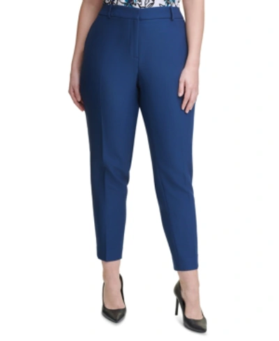 Calvin Klein Plus Size Straight-leg Pants In Blue Multi